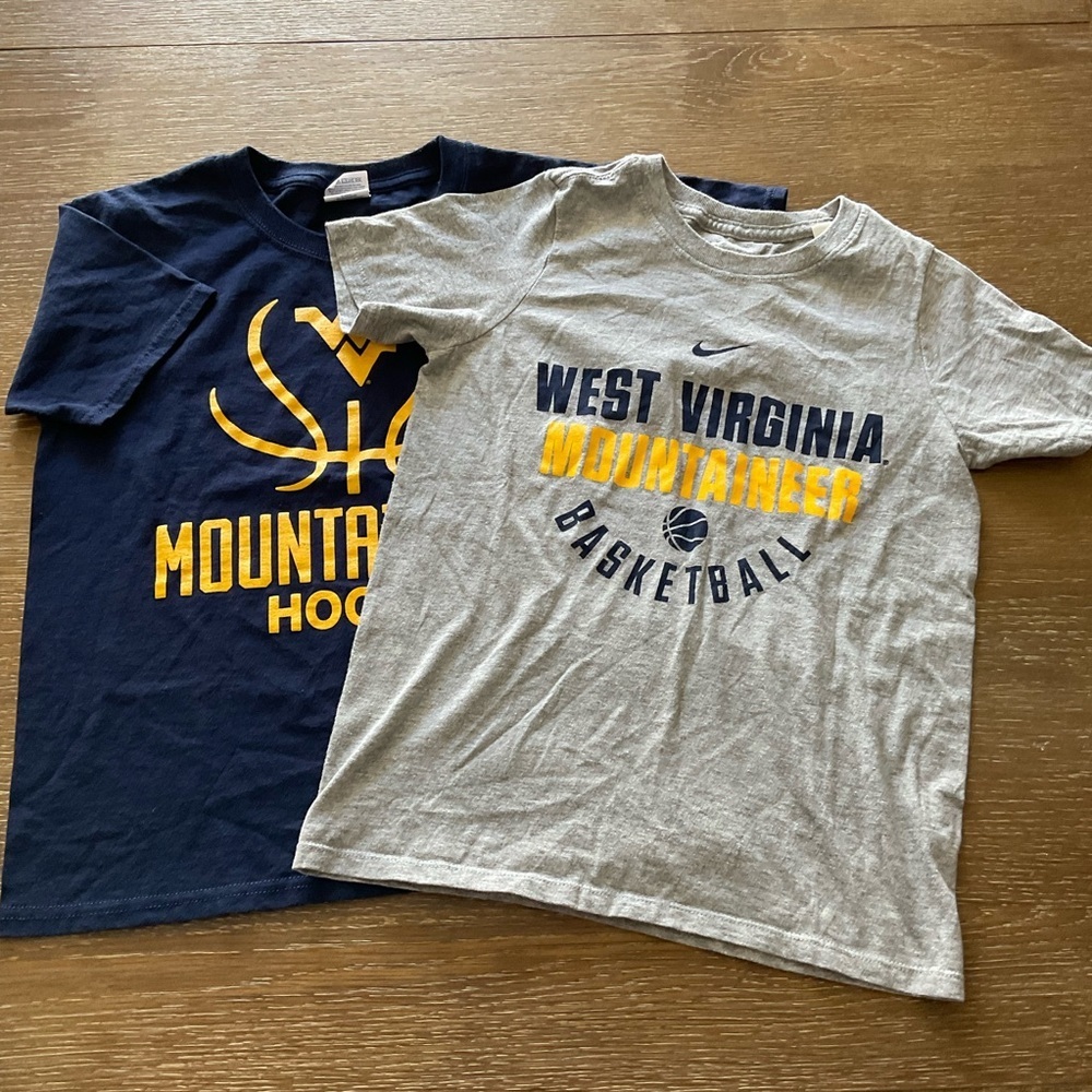 Nike Boys West Virginia, Mountaineer Tees Basketball Lot Of 2 Size 7/8